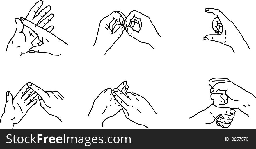 Illustration of Hand gestures for your design