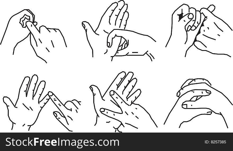 Illustration of Hand gestures for your design