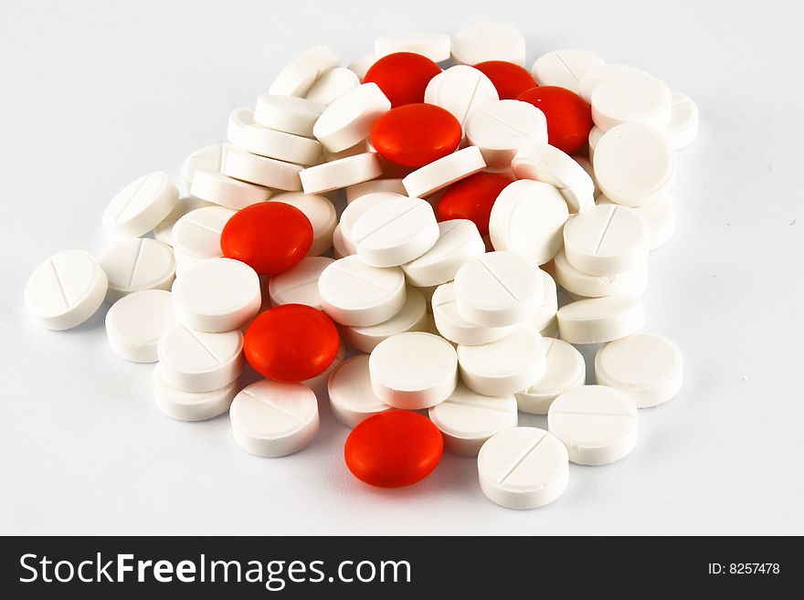 Group Tablets isolated on a white