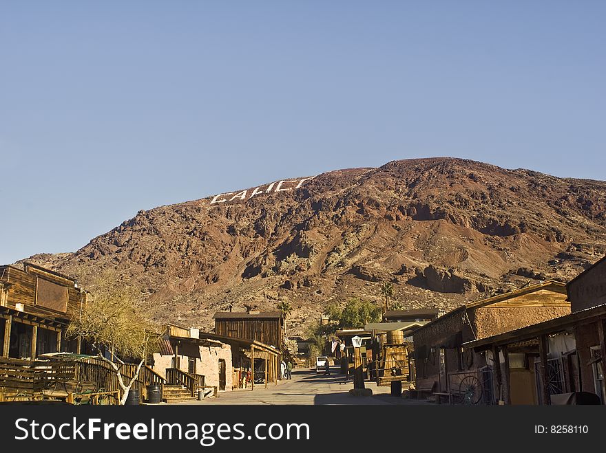 This is a picture of the main street of Calico, California, a ghost town and San Bernardino County Park. This is a picture of the main street of Calico, California, a ghost town and San Bernardino County Park