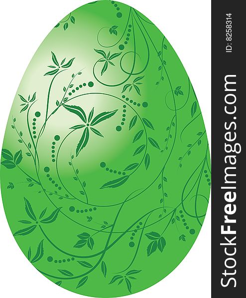 The vector illustration contains the image of green egg