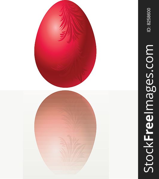 The vector illustration contains the image of red egg