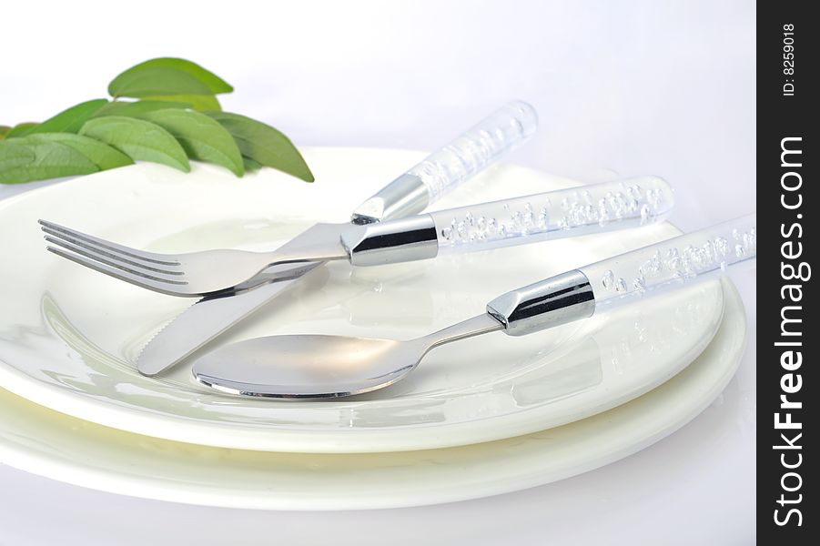 Silver kitchenware on white background. Silver kitchenware on white background