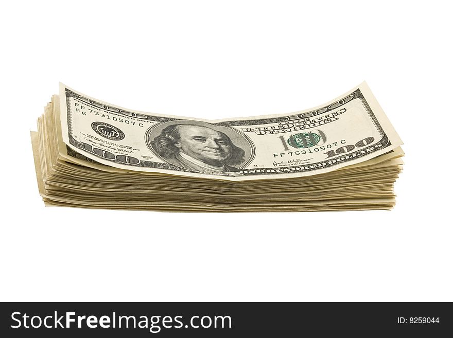 Group dollars isolated on a white  background. Group dollars isolated on a white  background