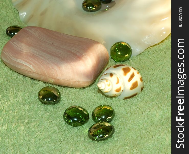 Soap, Shell And Towels