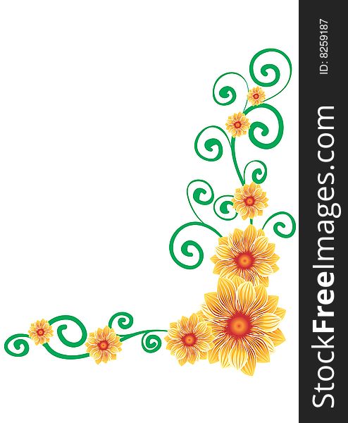 Decorative element with yellow colors. Decorative element with yellow colors