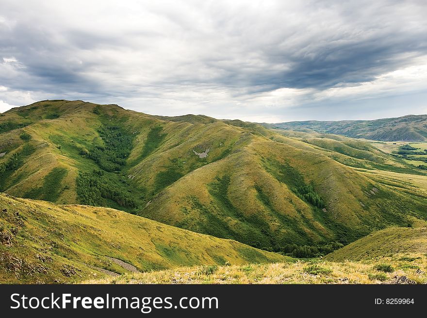 View on the valley from the mountain. View on the valley from the mountain