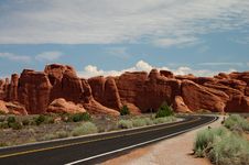 Road Through Arches National Park Royalty Free Stock Images