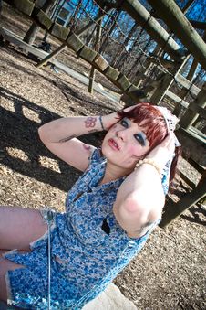 Girl At Playground Royalty Free Stock Photo