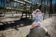 Girl At Playground Royalty Free Stock Images
