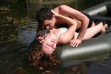 Couple In Boat Royalty Free Stock Photos Couple In Boat Royalty Free Stock Photos