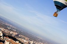 Unrecognizable People Flying Over City Royalty Free Stock Image