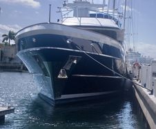 Luxury Yacht Docked Stock Images