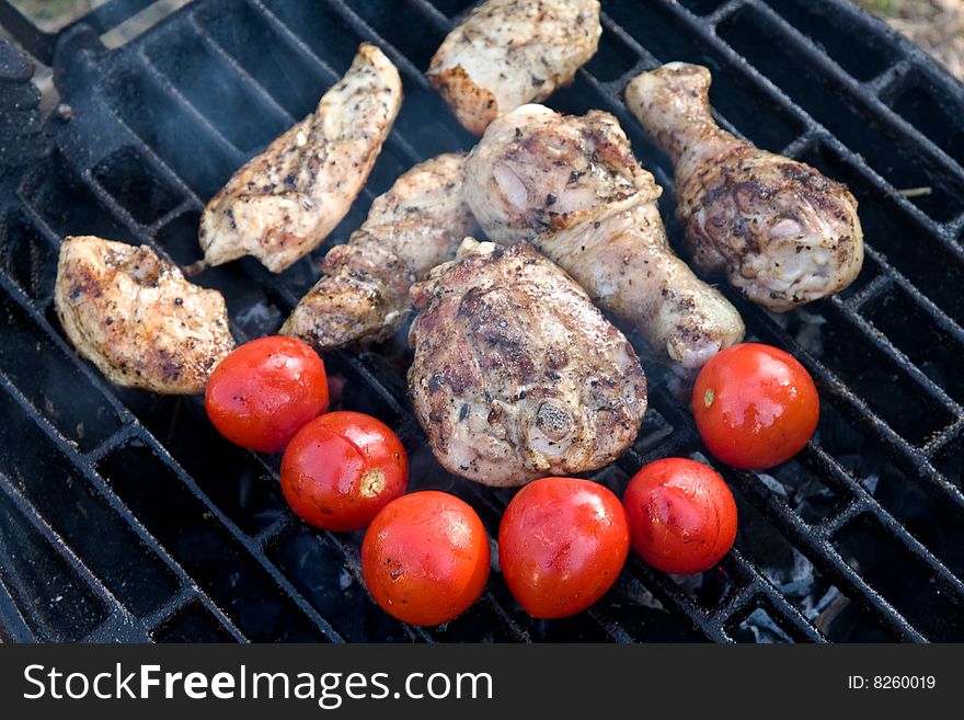 Grilled chicken breast barbeque