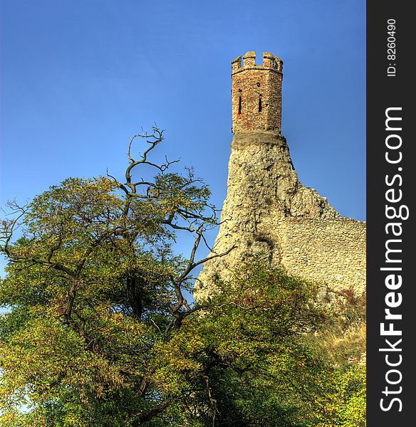 Tower of Devin castle near Bratislava