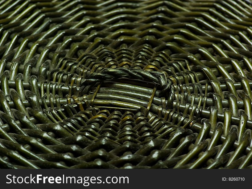 Abstract green background detail wicker basket