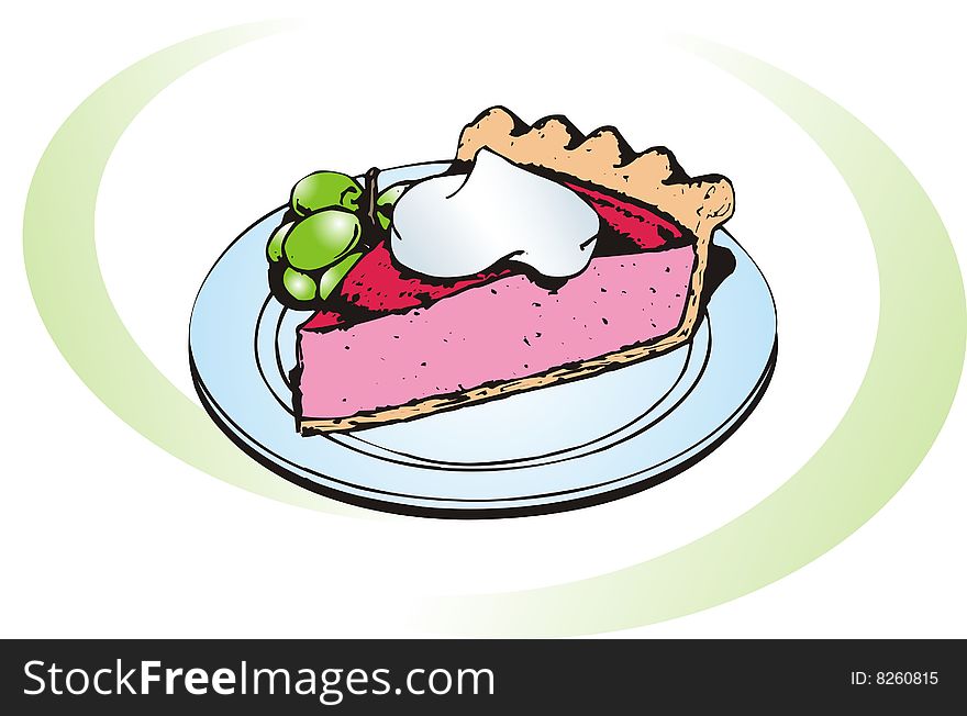Pink cookie tart food illustration