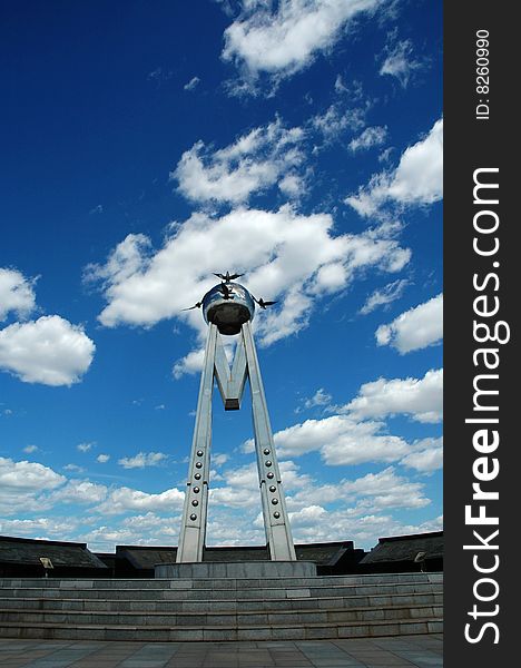 Blue sky and white cloud in summer