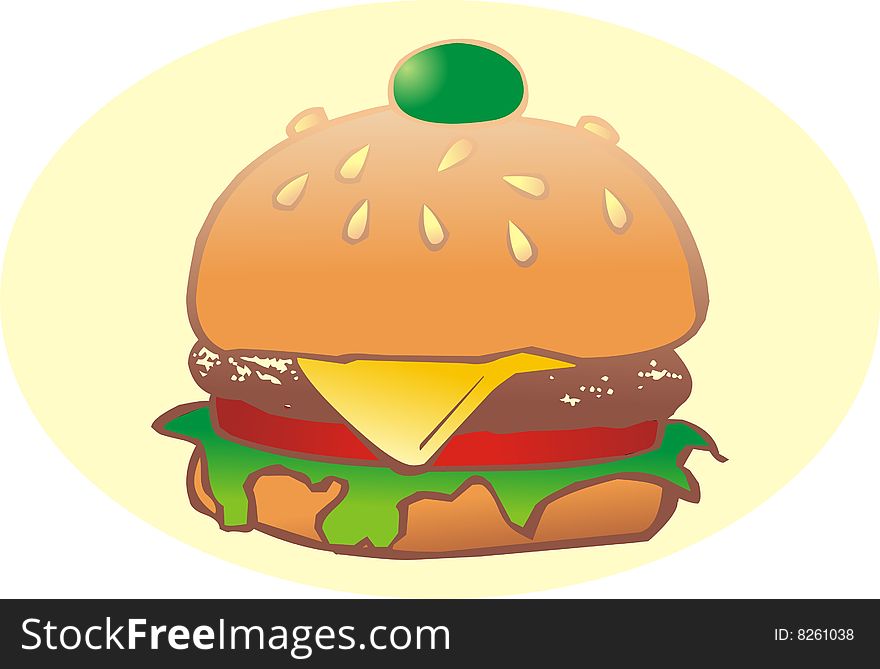 Eat fast food hamburger illustration background graphic