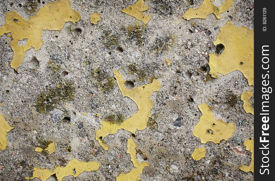 Yellow paint on old cement background texture. Yellow paint on old cement background texture