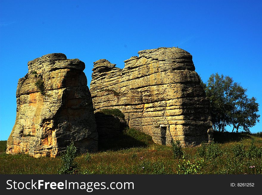 Rock formations in China's Inner Mongolia Ashatu Shilin Geopark