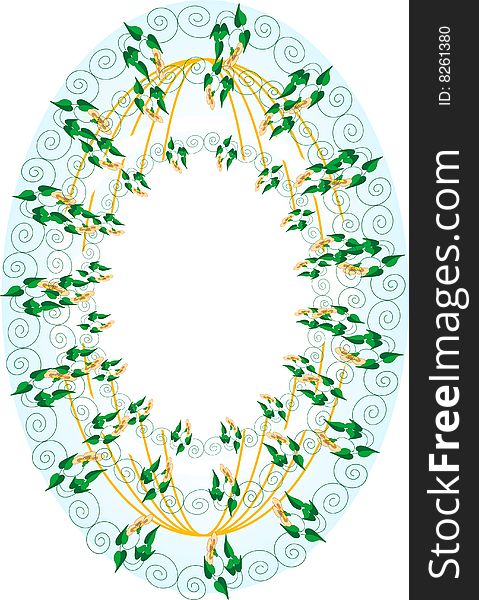 Postcard. Floral blank postcard.Vector illustration.