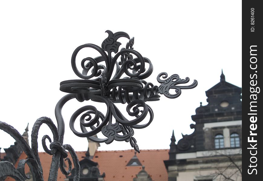A forged pattern of a fence in Dresden