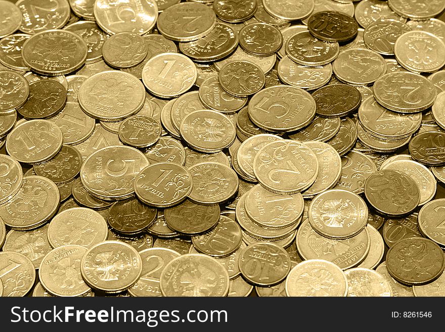 Money coin background of sepia tone. Money coin background of sepia tone