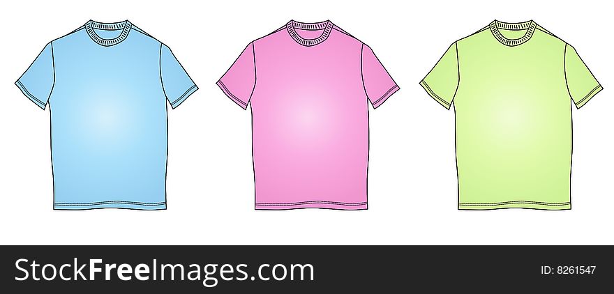 A shape of t-shirt of blue violet and green color. A template of t-shirt as a vector illustration. A shape of clothes useful as an element of webpages, internet shops and shopping. A shape of t-shirt of blue violet and green color. A template of t-shirt as a vector illustration. A shape of clothes useful as an element of webpages, internet shops and shopping.