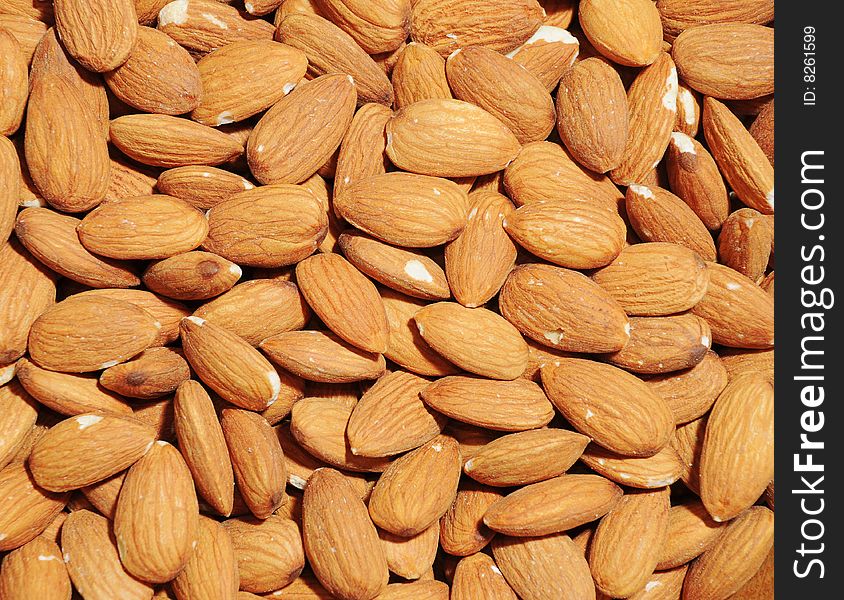 Textured background of many almond. Textured background of many almond