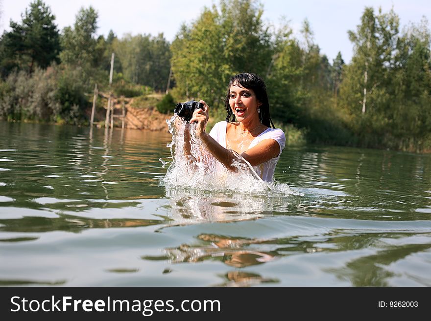 Photographer in water