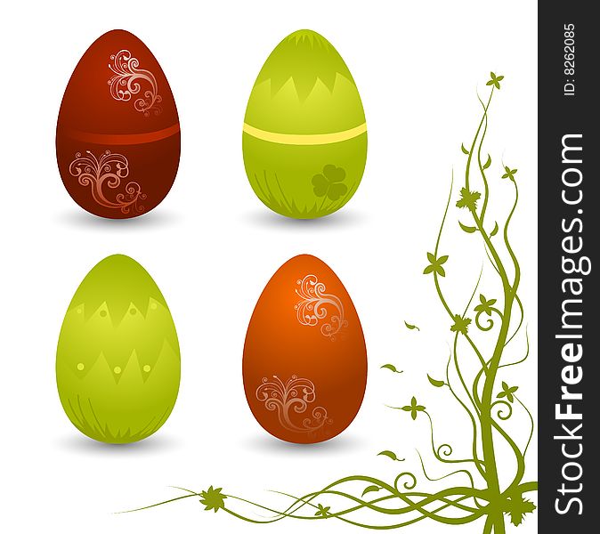 Set of vector Easter eggs. Set of vector Easter eggs