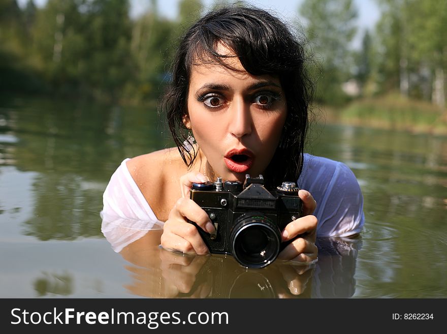 Photographer in water