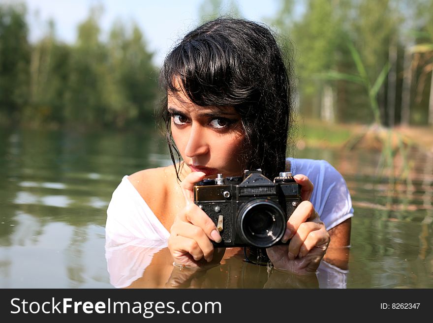 Photographer in water