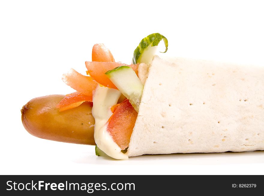 Hot Dog With Vegetables