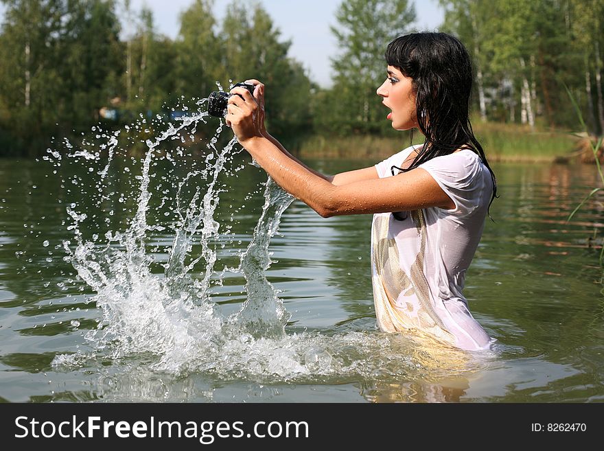 Photographer in water