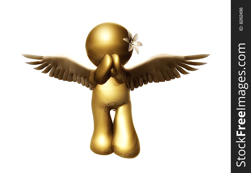 Shiny angel of love figure praying. Shiny angel of love figure praying