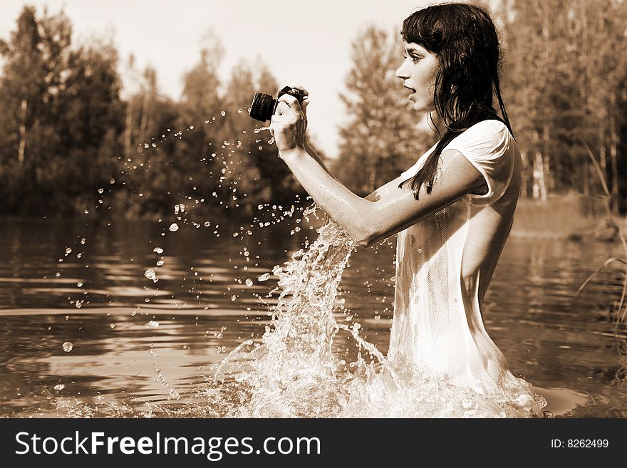 Photographer in water