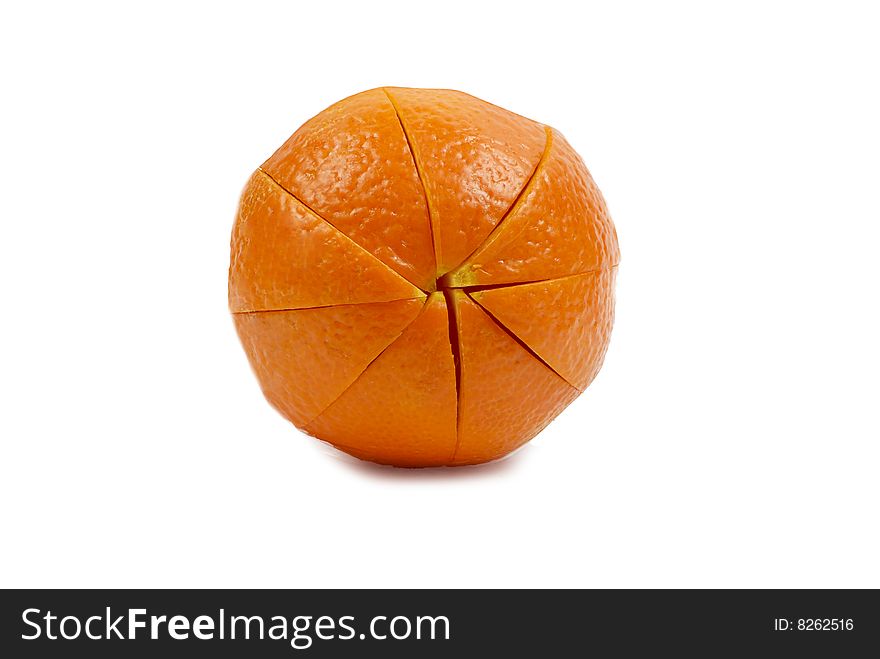 Orange cut on white background