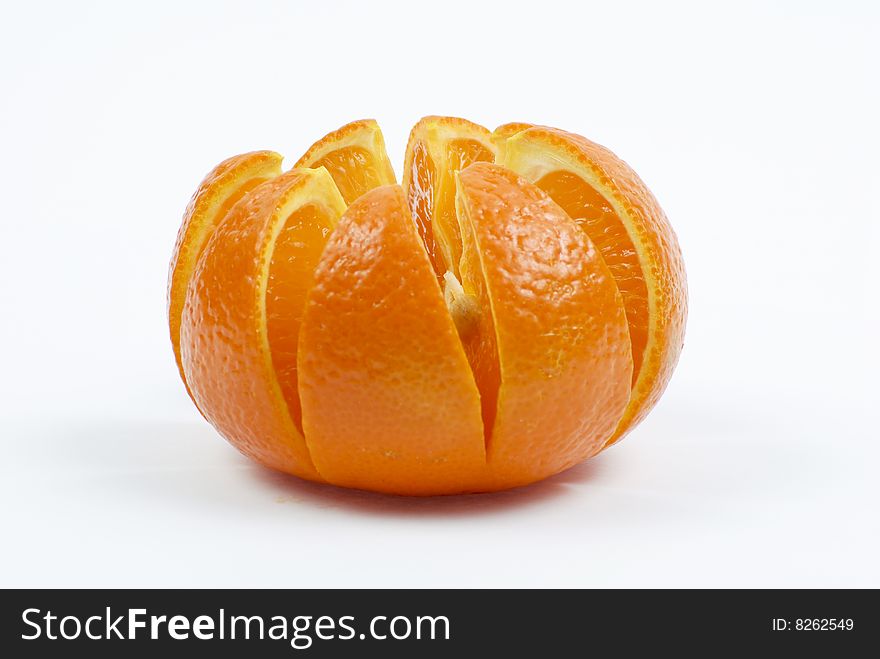 Orange cut on white background