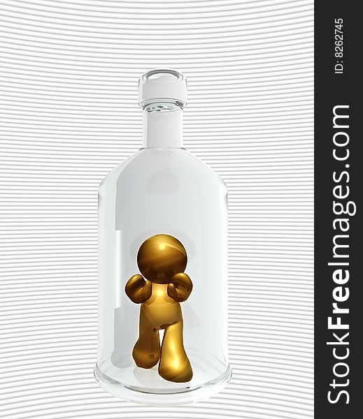 Icon Figure Trapped On A Bottle