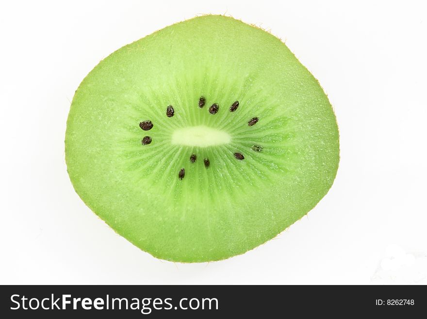 Closeup of Kiwifruit isolated in white.