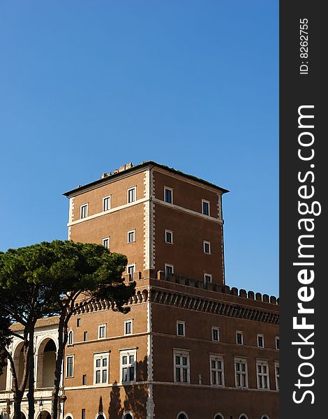 The typical famous Palazzo in Piazza Venezia Rome Italy