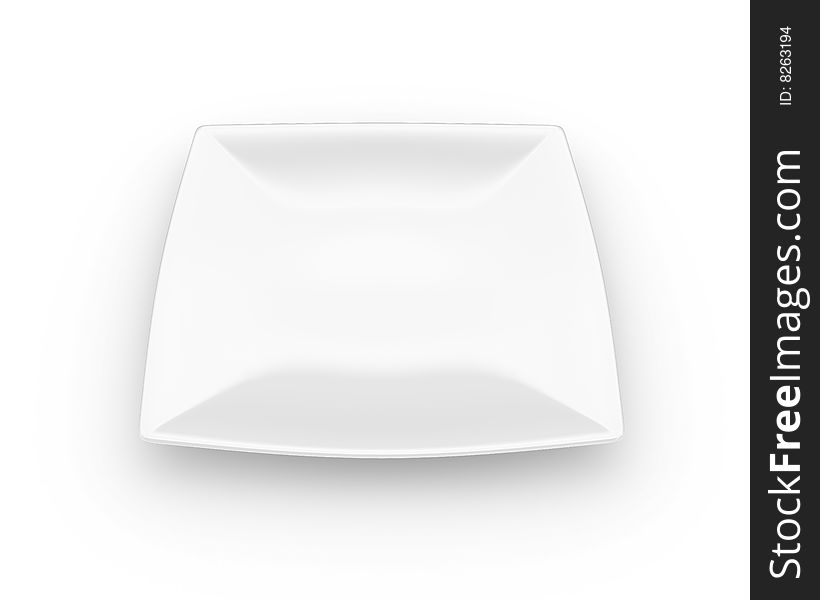 Empty plate, 3d render isolated on white