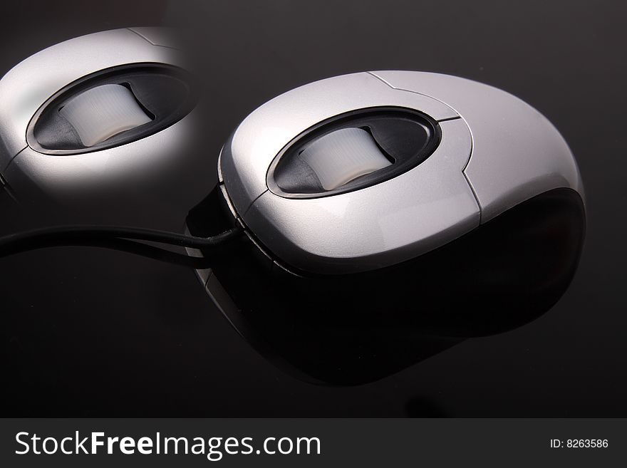 Computer mouse isolated on black background