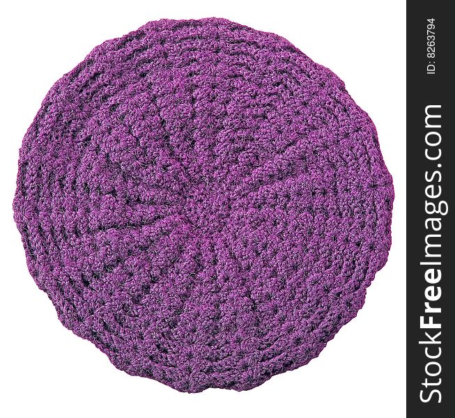 Violet isolated wool knitted cap barret