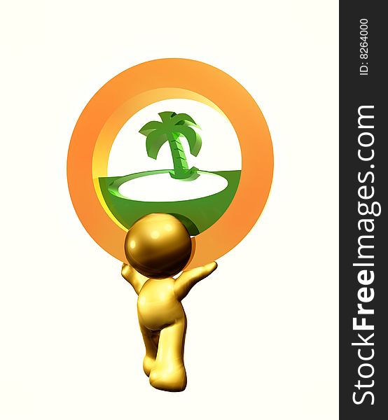 Beach resort icon symbol figure illustration. Beach resort icon symbol figure illustration