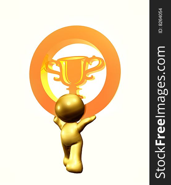 Icon Figure With Trophy Symbol