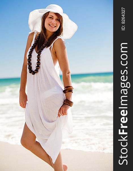 An attractive young woman on the beach. An attractive young woman on the beach