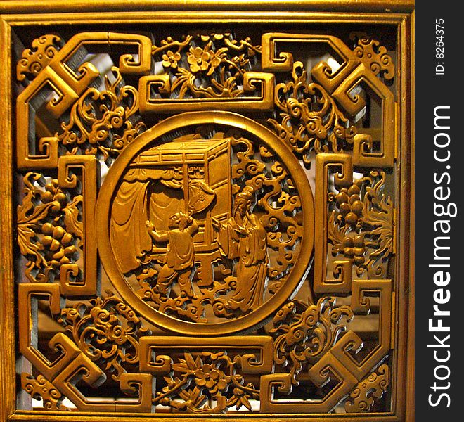 Piece Of Wood Carving In The Beijing Opera Perform